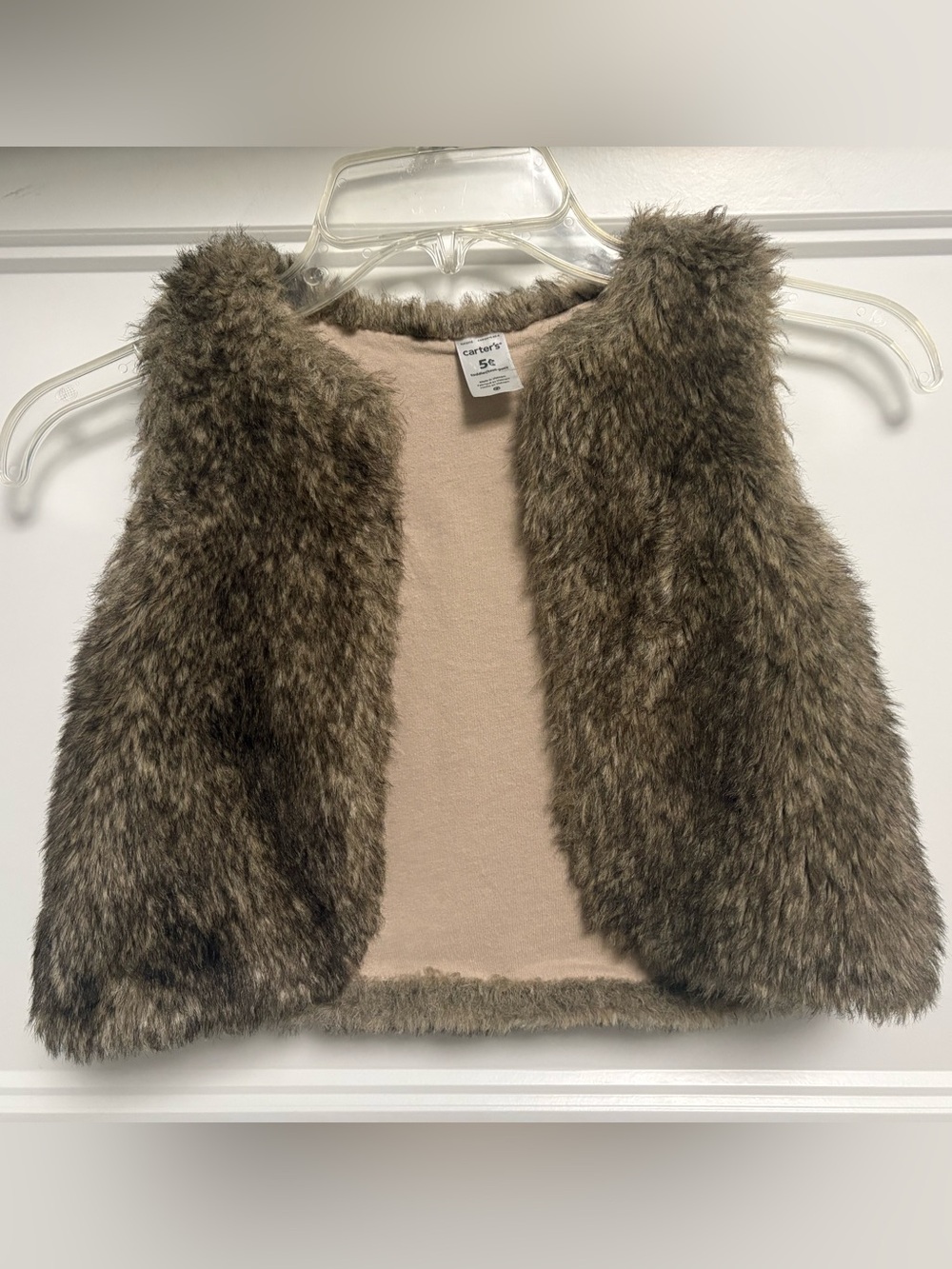 Carter's Plush Faux Fur Vest in Brown
